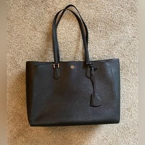 Tory Burch Black Work Tote with Laptop Sleeve